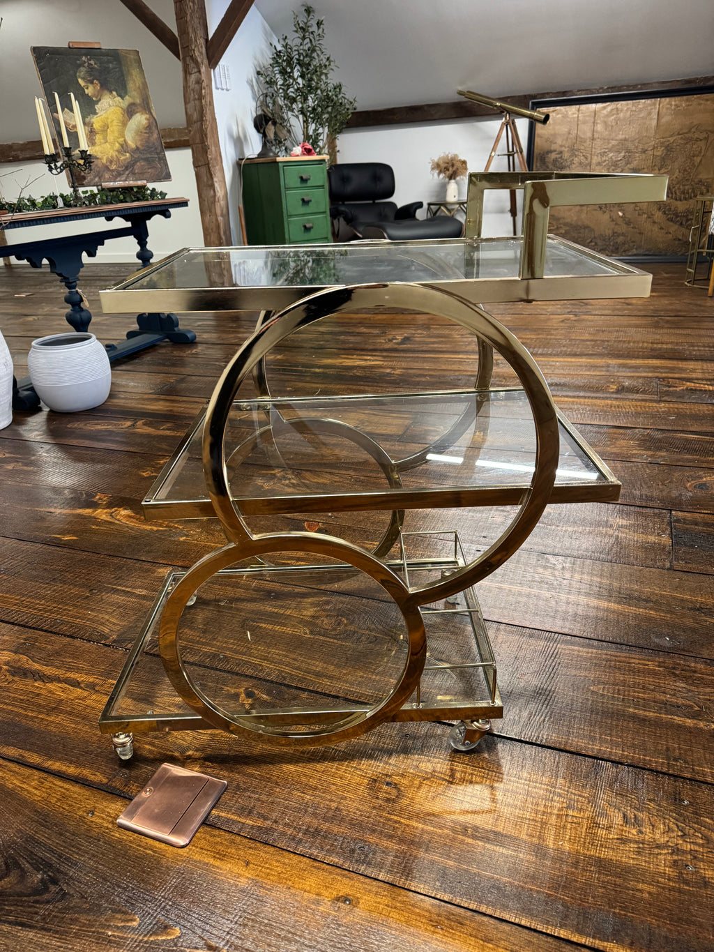 Gold Metal Bar Cart