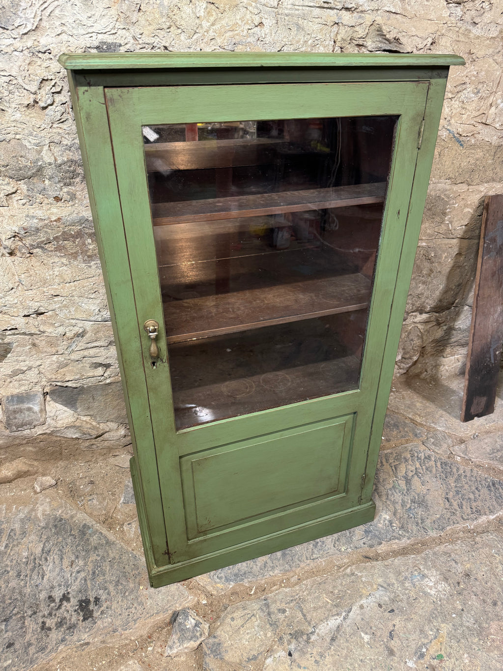 Antique Green Cupboard / Display Cabinet