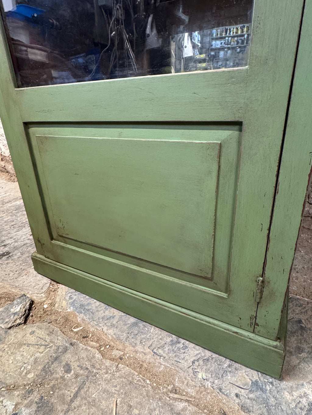 Antique Green Cupboard / Display Cabinet