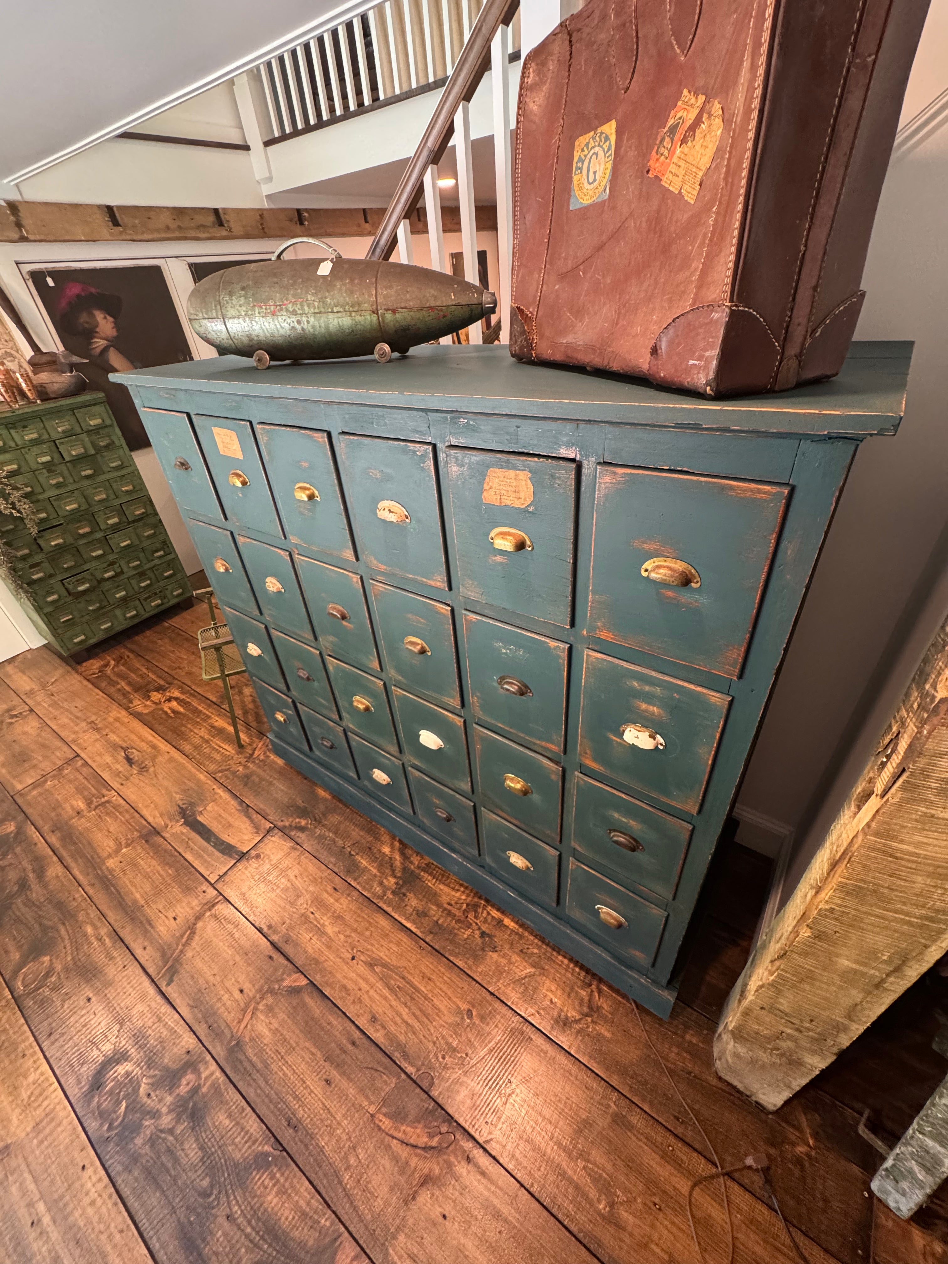 Vintage Oak Apothecary Cabinet - 24 Drawer Chest