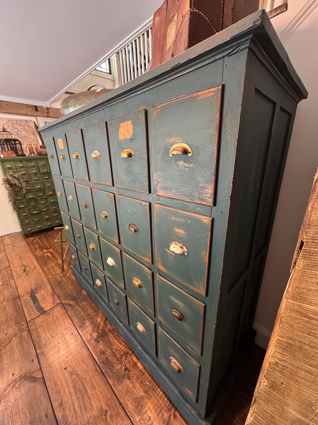 Vintage Oak Apothecary Cabinet - 24 Drawer Chest