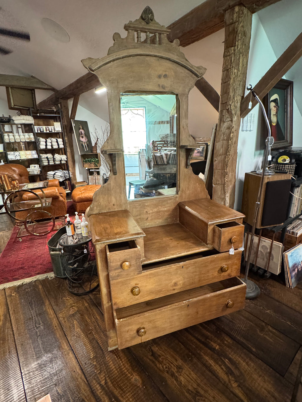 Antique Pine 4-Drawer Dresser | Handcrafted Dovetail Construction