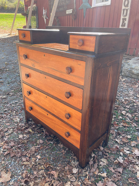 Antique Two-Tone Solid Wood Dresser – Pegged Drawer Construction