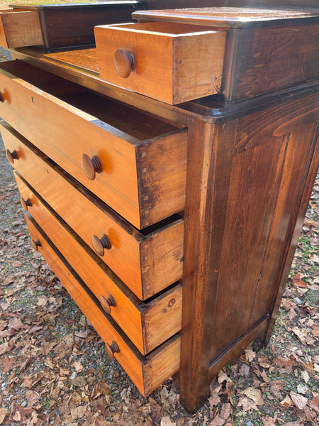 Antique Two-Tone Solid Wood Dresser – Pegged Drawer Construction