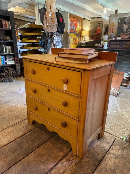 Antique Three-Drawer Dresser – Solid Wood Pegged Construction