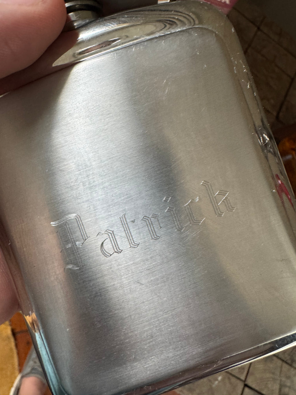 6 oz Stainless Steel Flask - “Patrick” Engraved