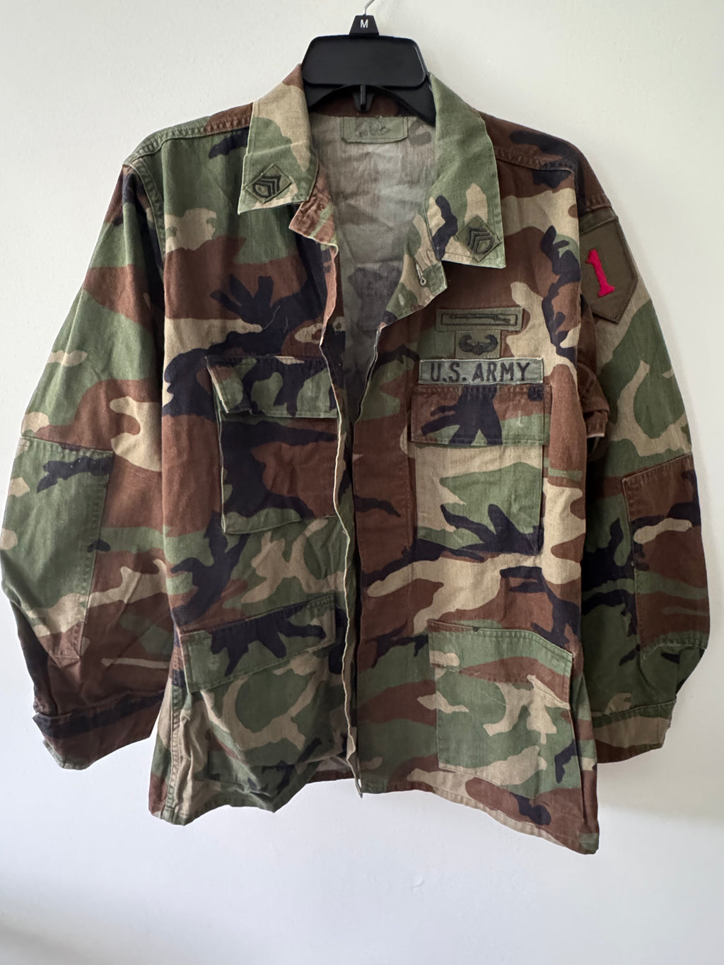 US Army Combat Jacket Mens Camo Woodland Hot Weather Military Coat Medium Regular
