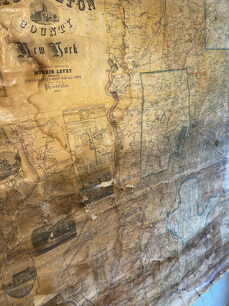 Vintage 1853 Washington County New York Map