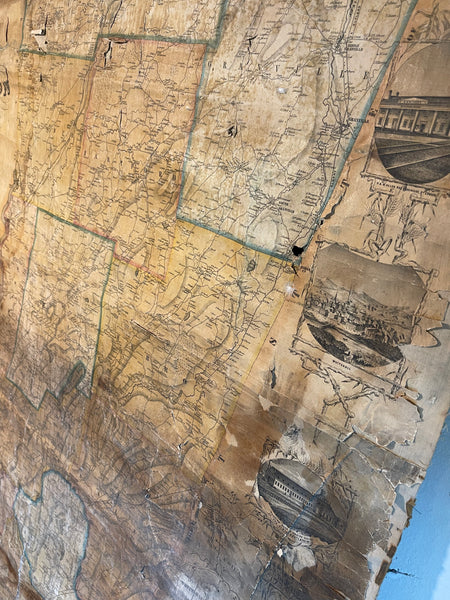 Vintage 1853 Washington County New York Map