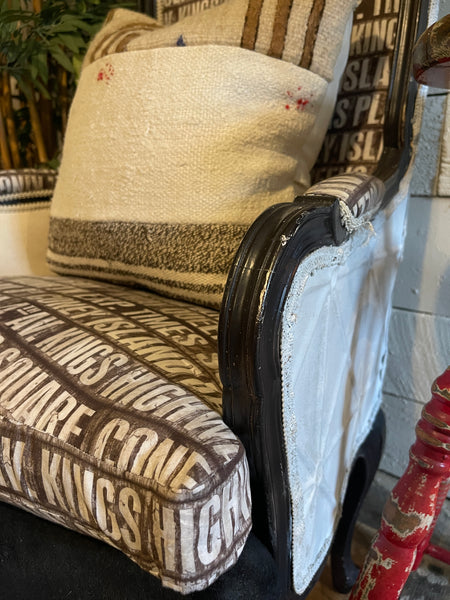 Reupholstered Vintage Accent Chair