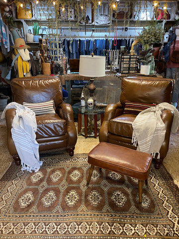 2 Thomasville Leather Club Chairs