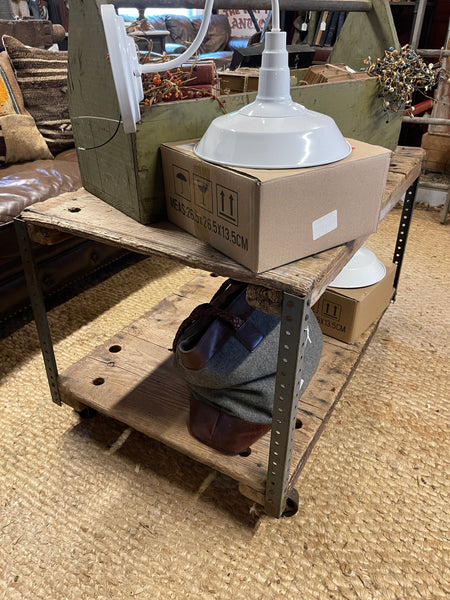 Industrial Farmhouse Rolling Accent Table
