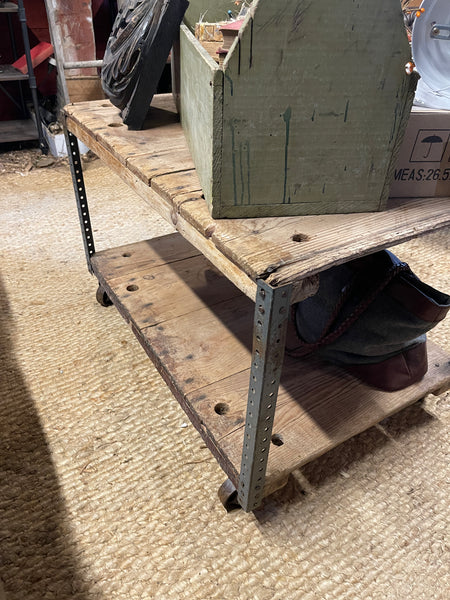 Industrial Farmhouse Rolling Accent Table