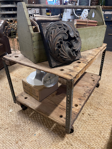 Industrial Farmhouse Rolling Accent Table