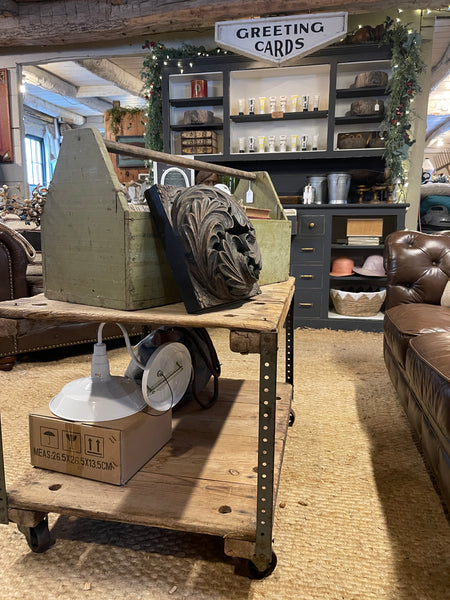 Industrial Farmhouse Rolling Accent Table