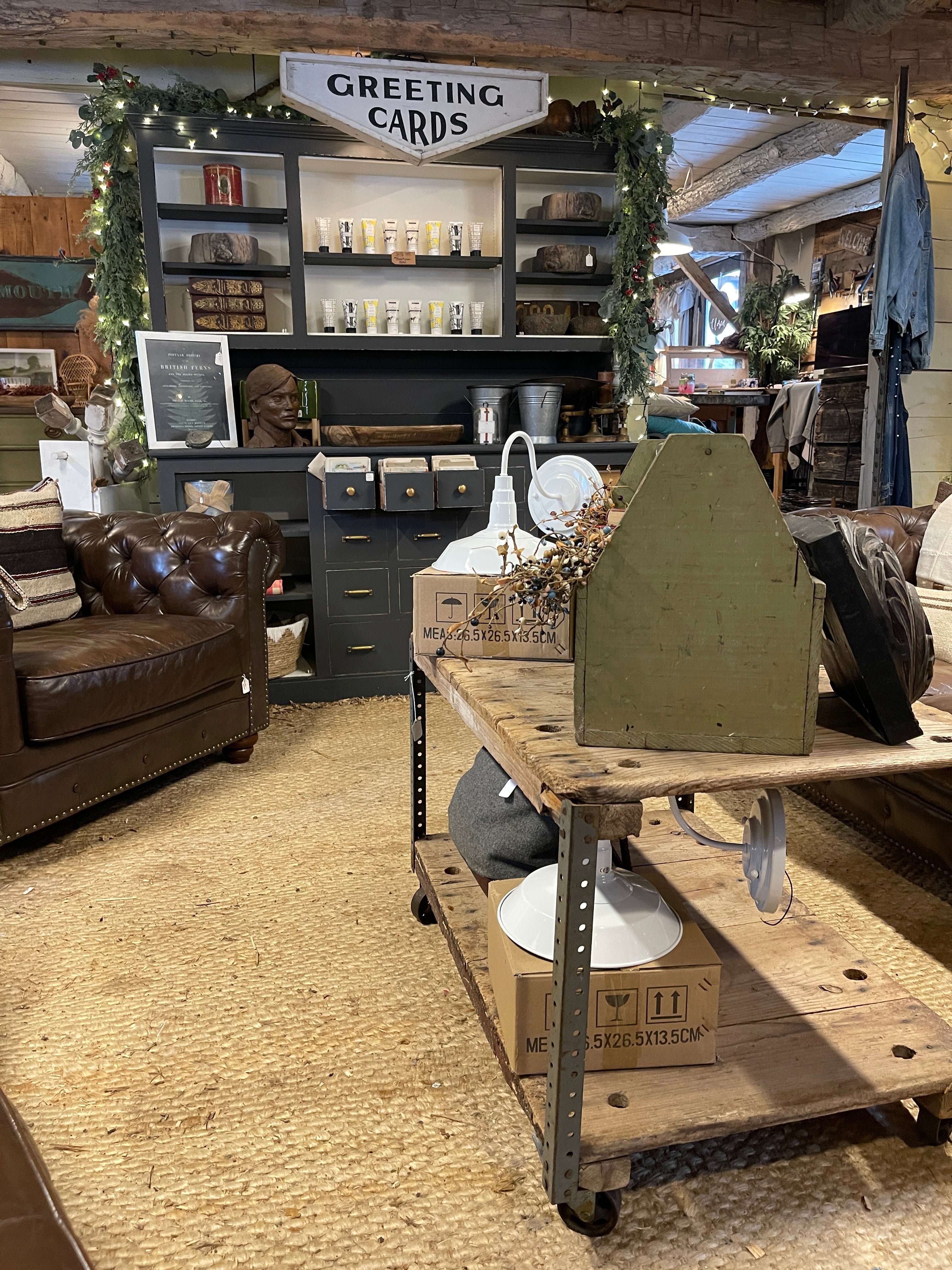 Industrial Farmhouse Rolling Accent Table – Furniture by The Olde 1840