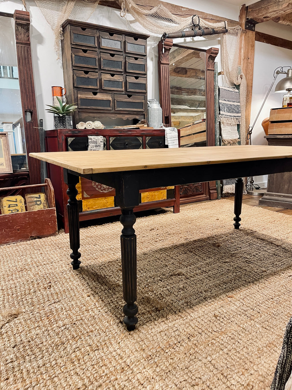Chic Farmhouse Harvest Table - 72L x 34W x 28H