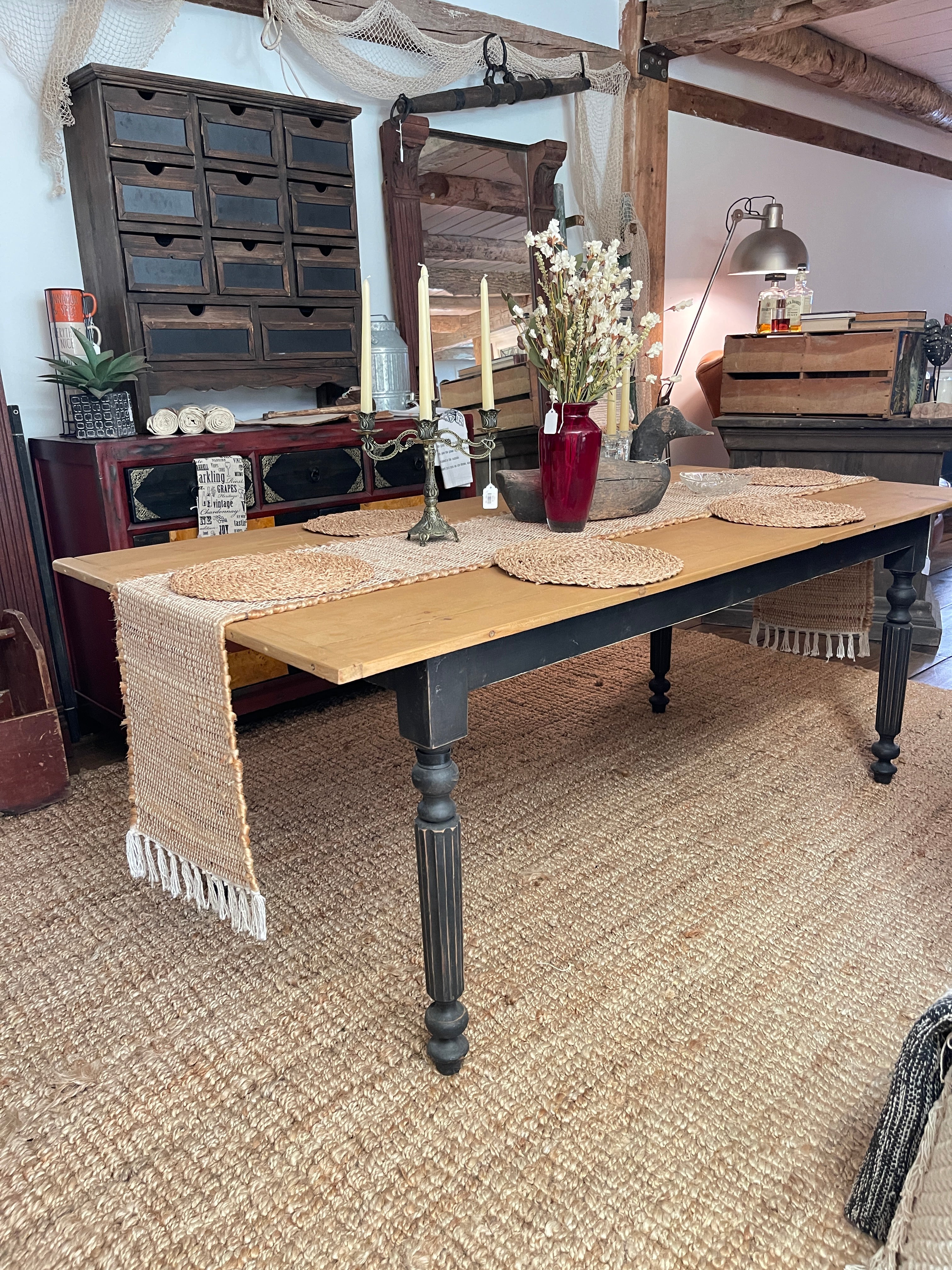 Chic Farmhouse Harvest Table - 72L x 34W x 28H