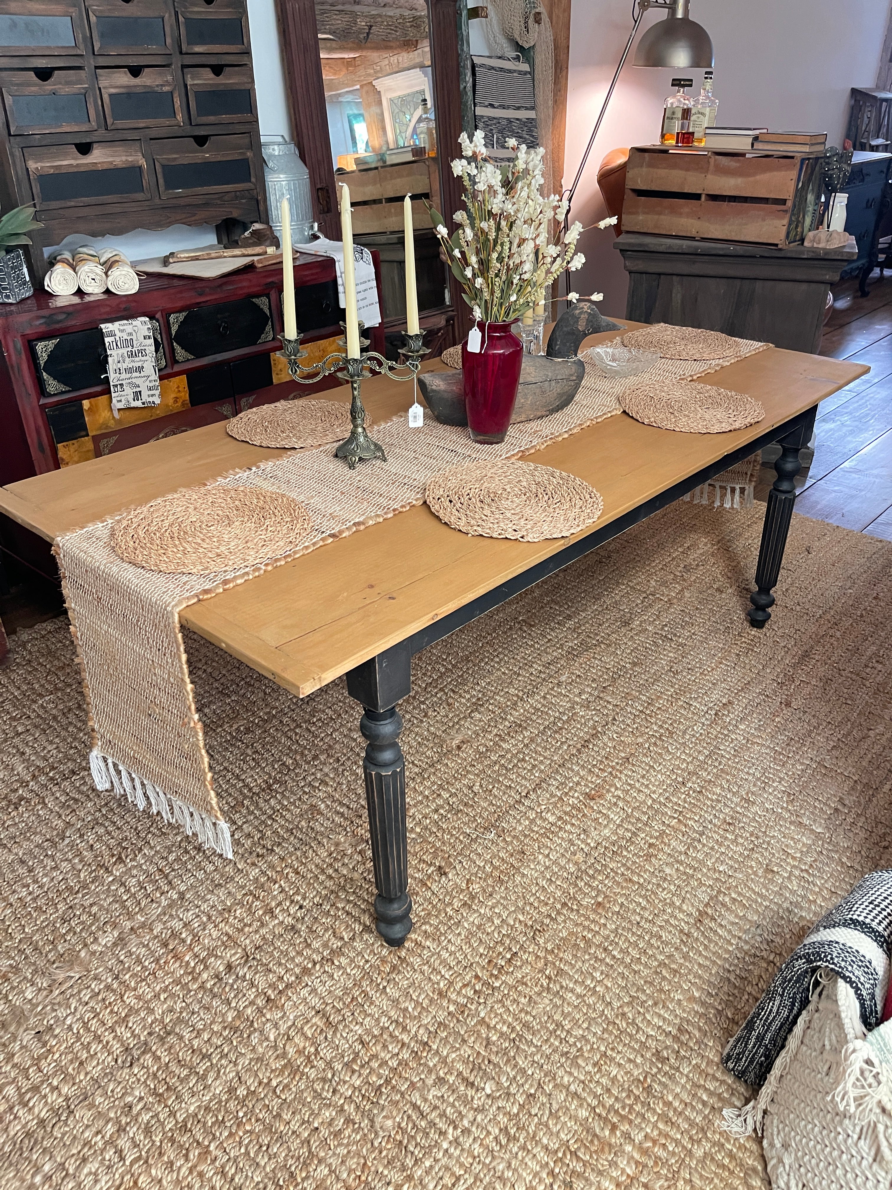 Chic Farmhouse Harvest Table - 72L x 34W x 28H