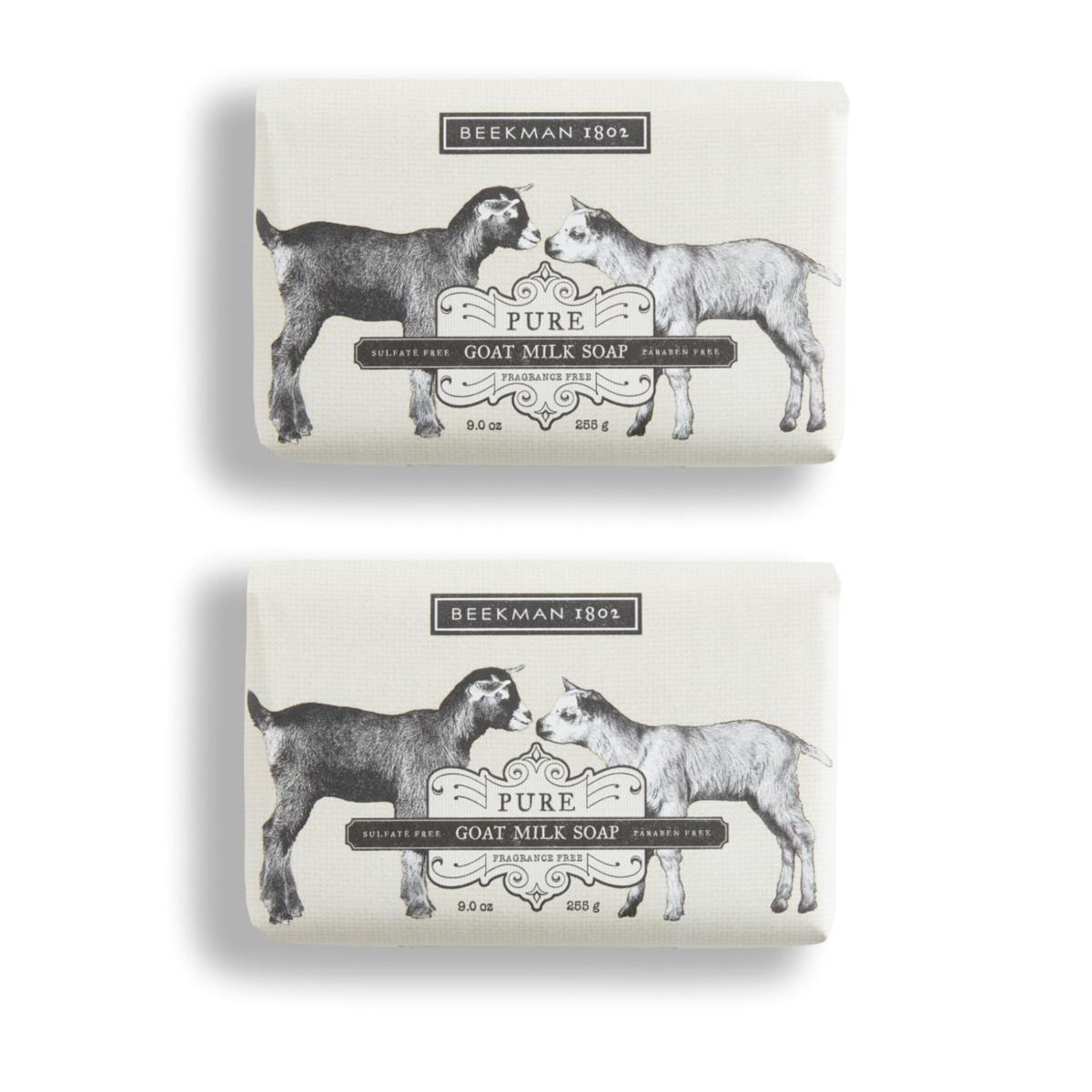 Fragrance-free Beekman 1802 pure goat milk soap bar on white background | The Olde 1840