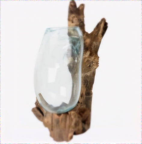 Large Driftwood Hanging Molten Glass Sconce