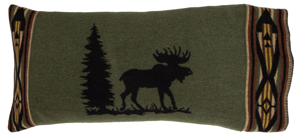 Wooded River Moose I Luxury Wool King Pillow Shams - Set of 2