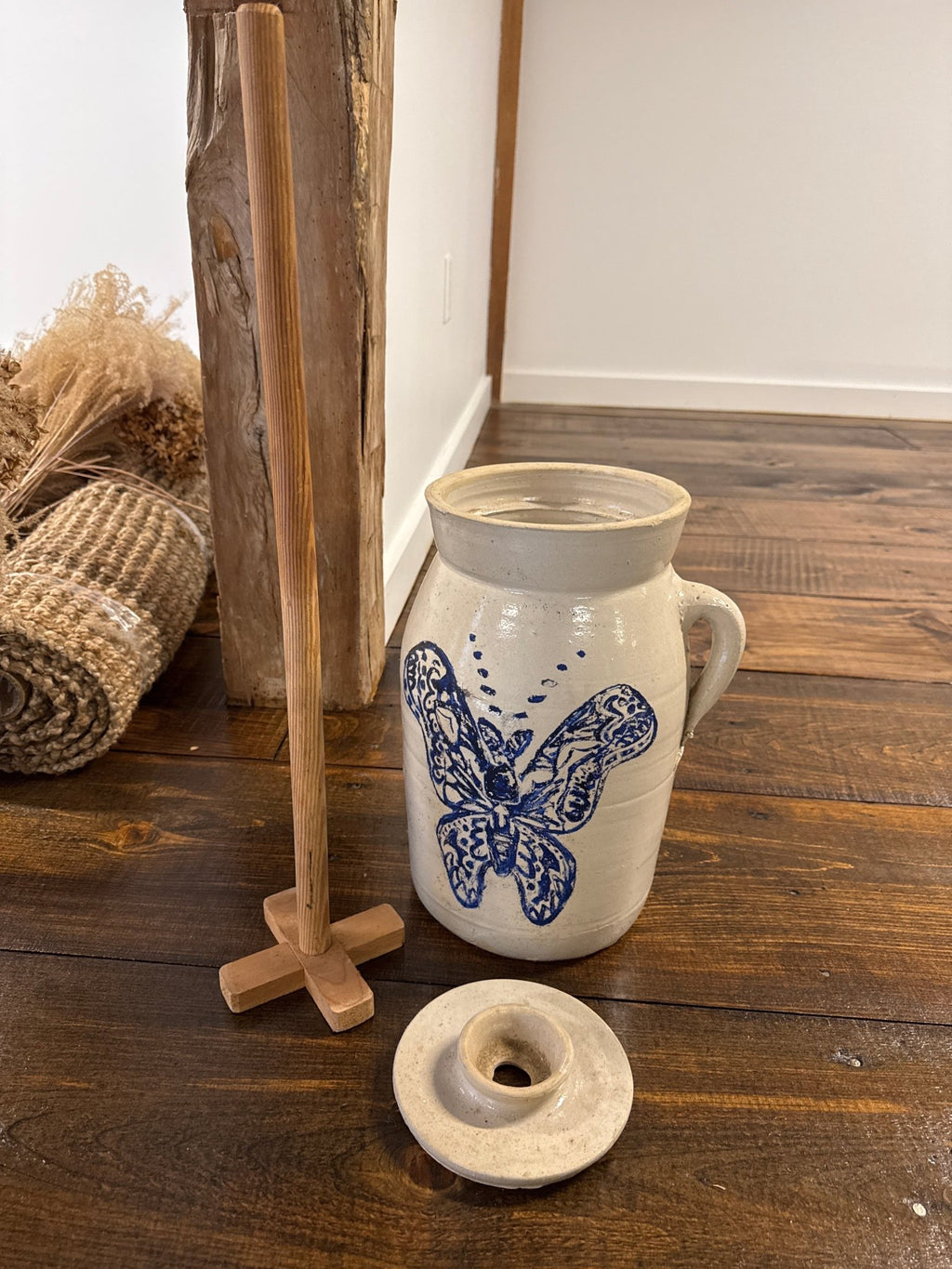 Antique Butter - Churn Stoneware – Decor by The Olde 1840