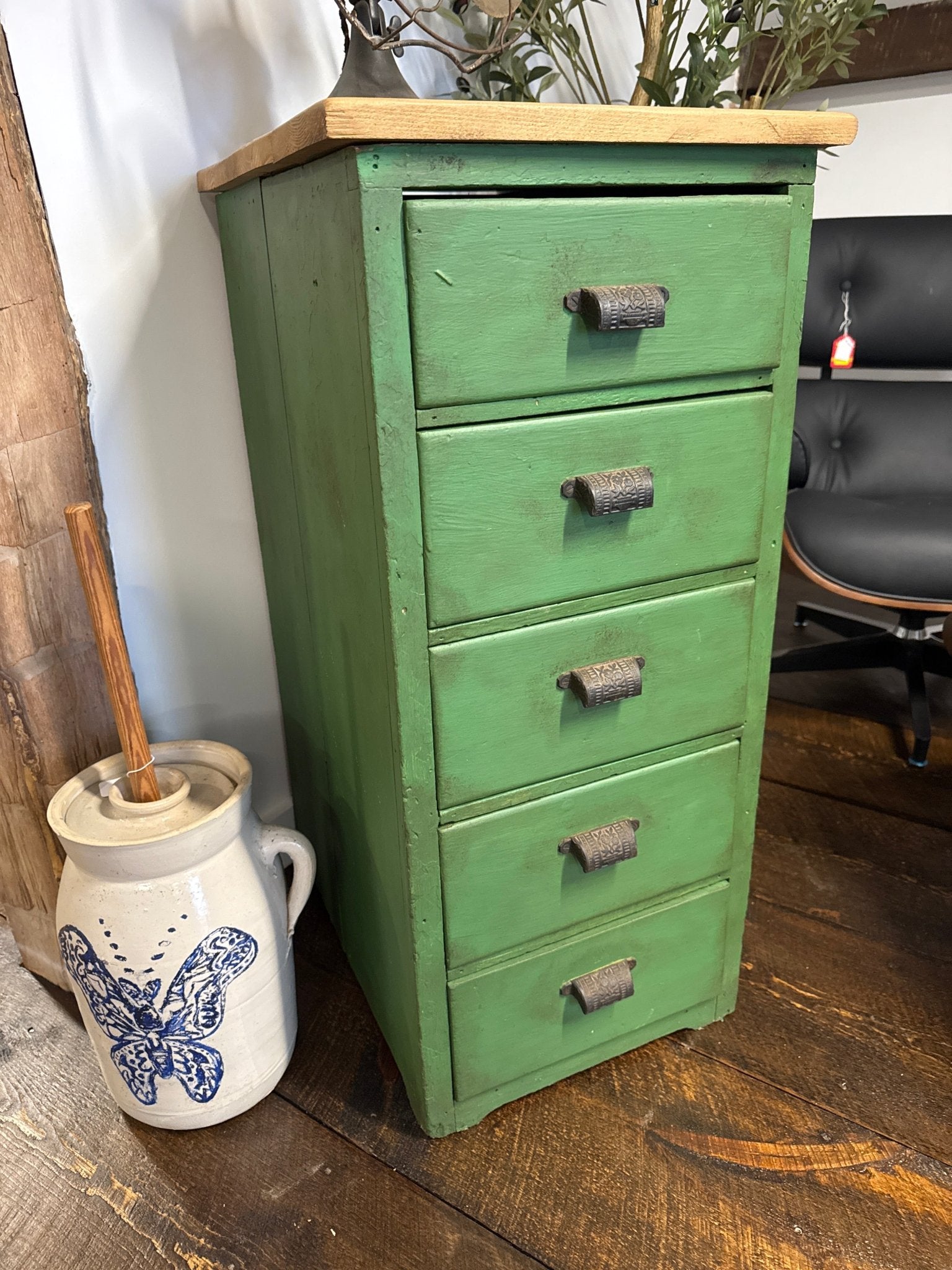 slim fit dress slacks Green Chest of Drawers, Original Paint – McIntosh Cottage Antiques main image 1