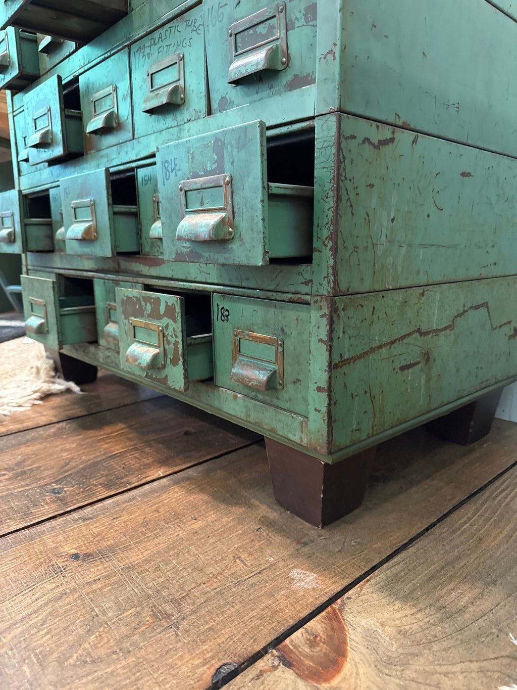 Antique Industrial Apothecary / Card Catalog Cabinet – by The Olde 1840