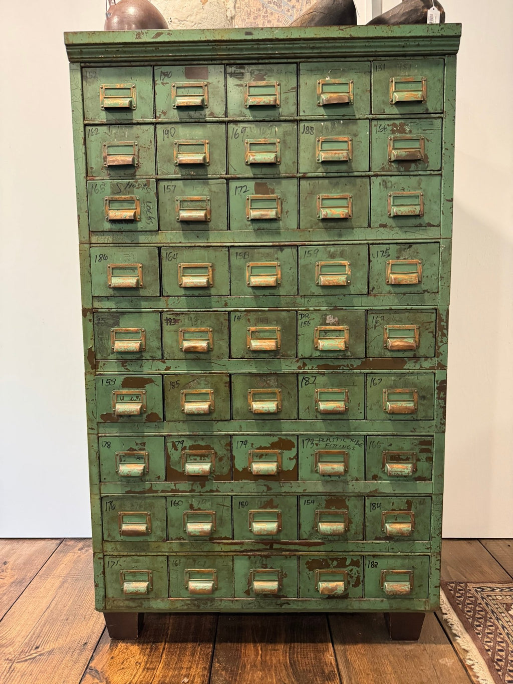 Antique Industrial Apothecary / Card Catalog Cabinet – by The Olde 1840