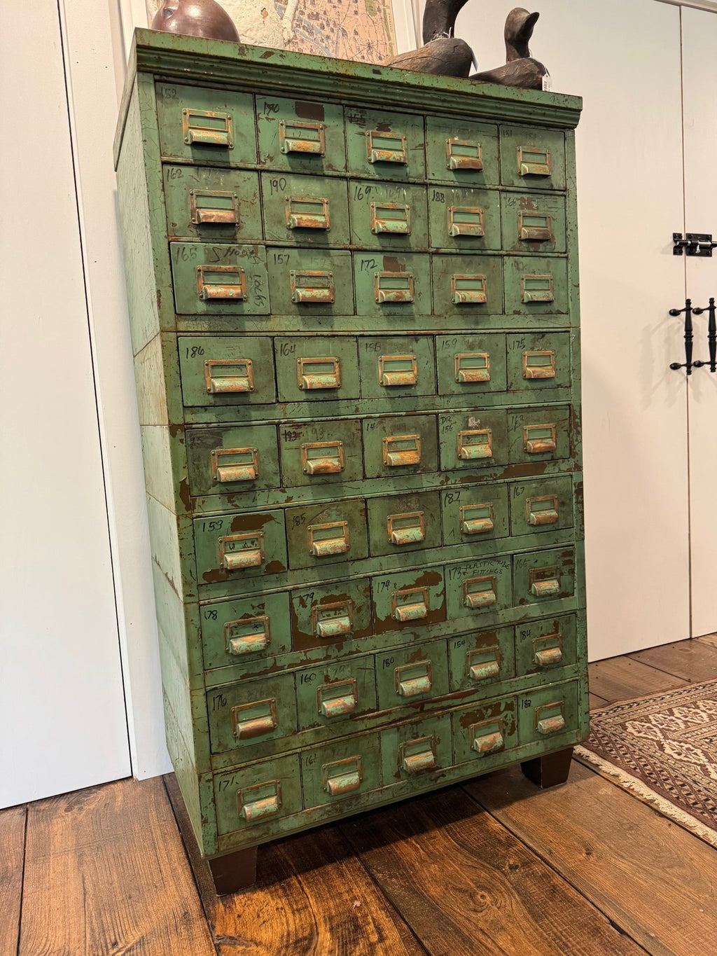 Antique Industrial Apothecary / Card Catalog Cabinet – by The Olde 1840