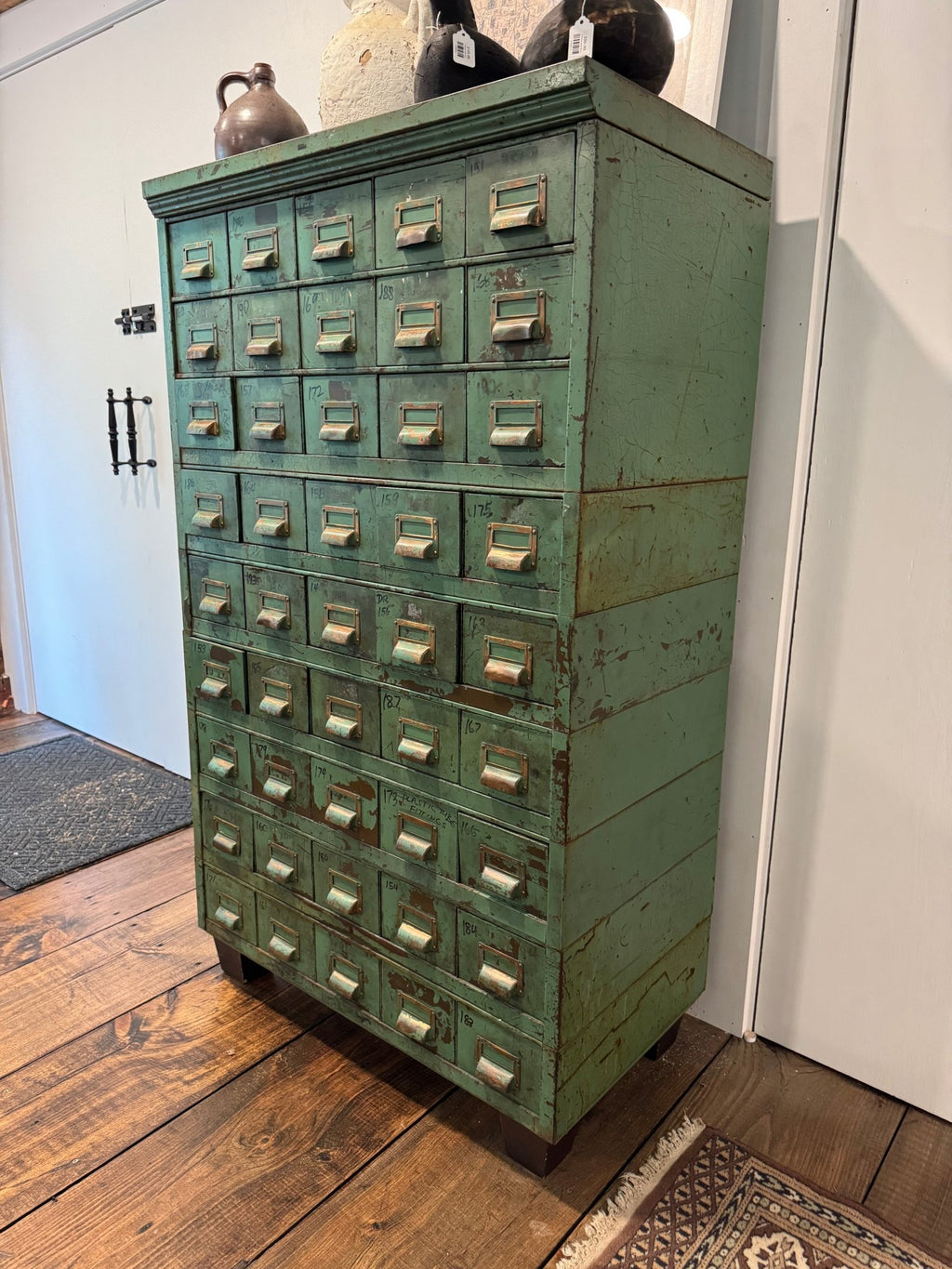 Antique Industrial Apothecary / Card Catalog Cabinet – by The Olde 1840