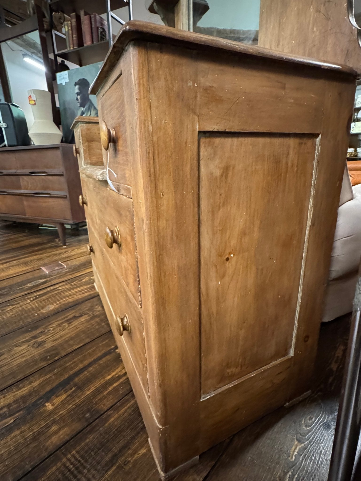 Antique Pine 4-Drawer Dresser | Handcrafted Dovetail Construction – Furniture by The Olde 1840