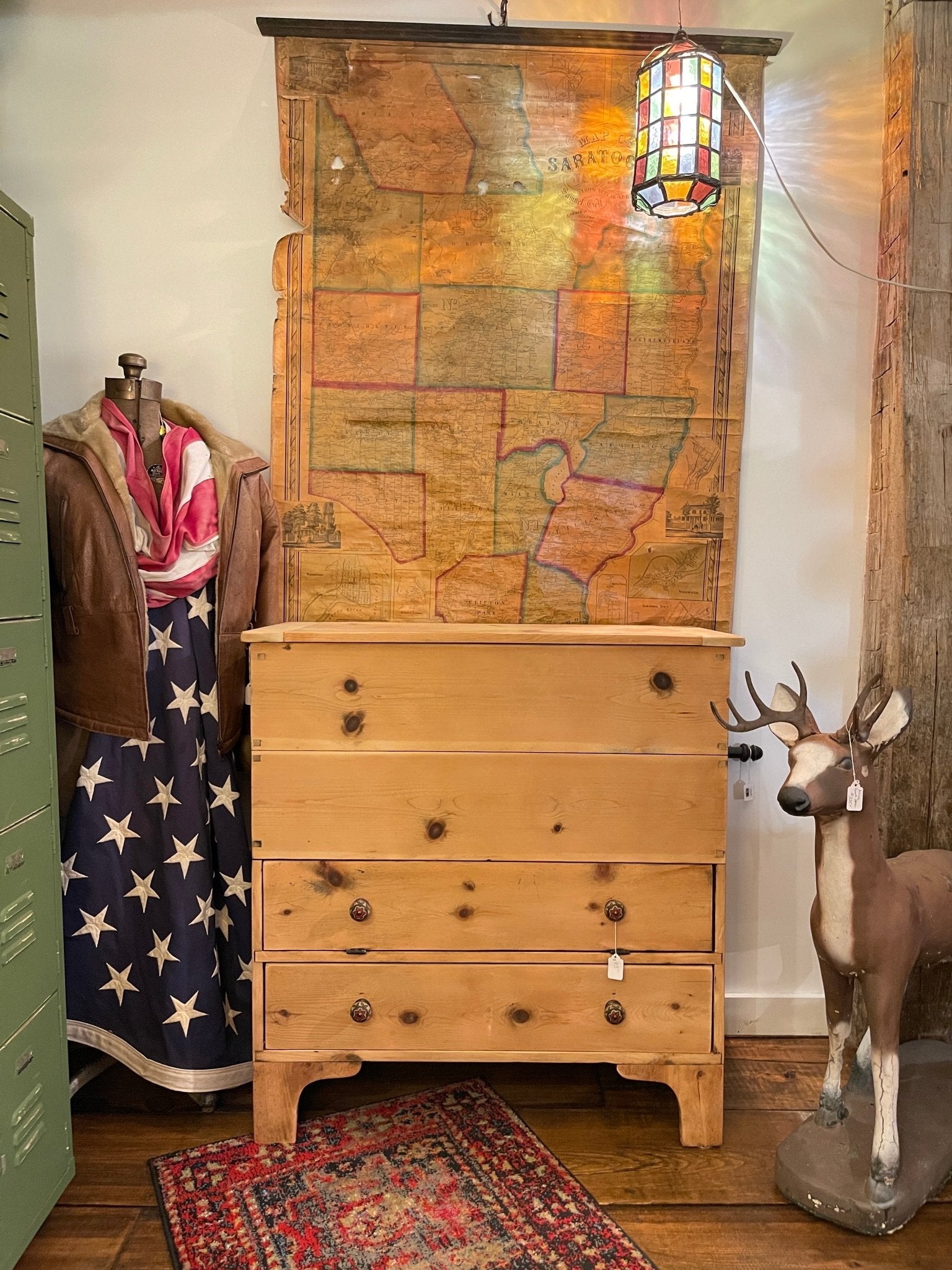 Antique Primitive Pine Blanket Chest & Commode Dresser | Restored Natural Finish – Furniture by The Olde 1840