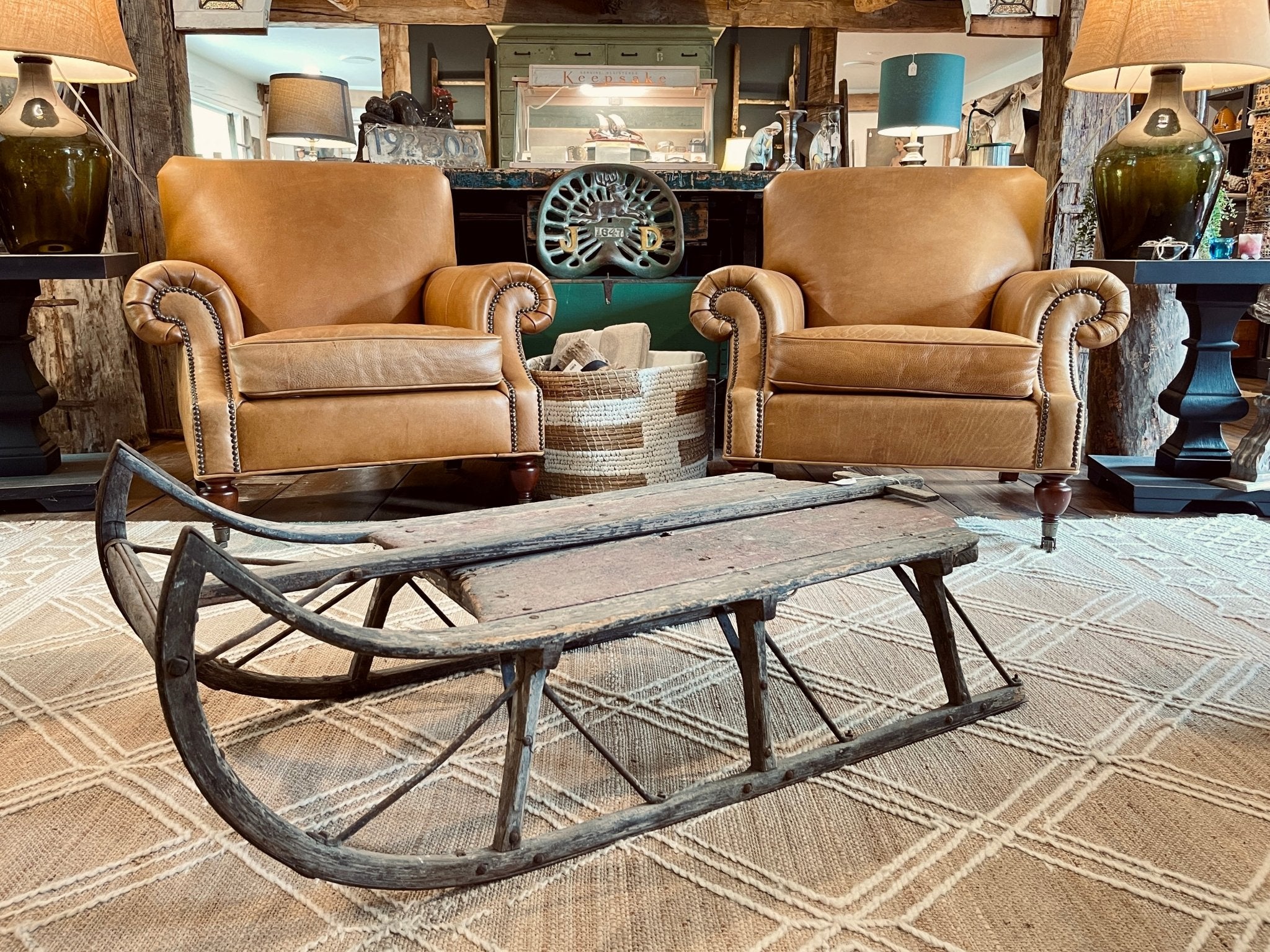 Antique Wooden Sled Coffee Table – Furniture by The Olde 1840