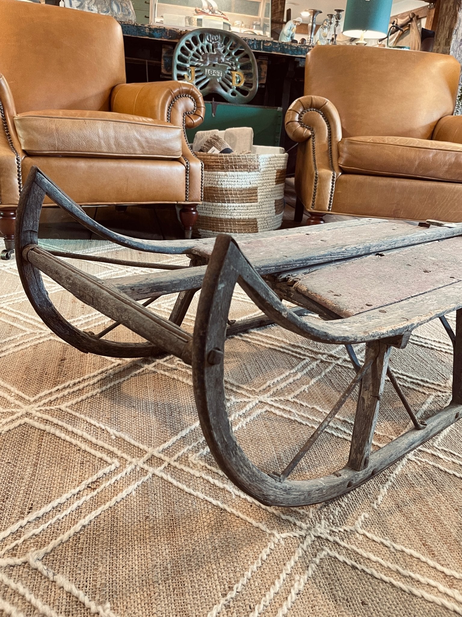 Antique Wooden Sled Coffee Table – Furniture by The Olde 1840