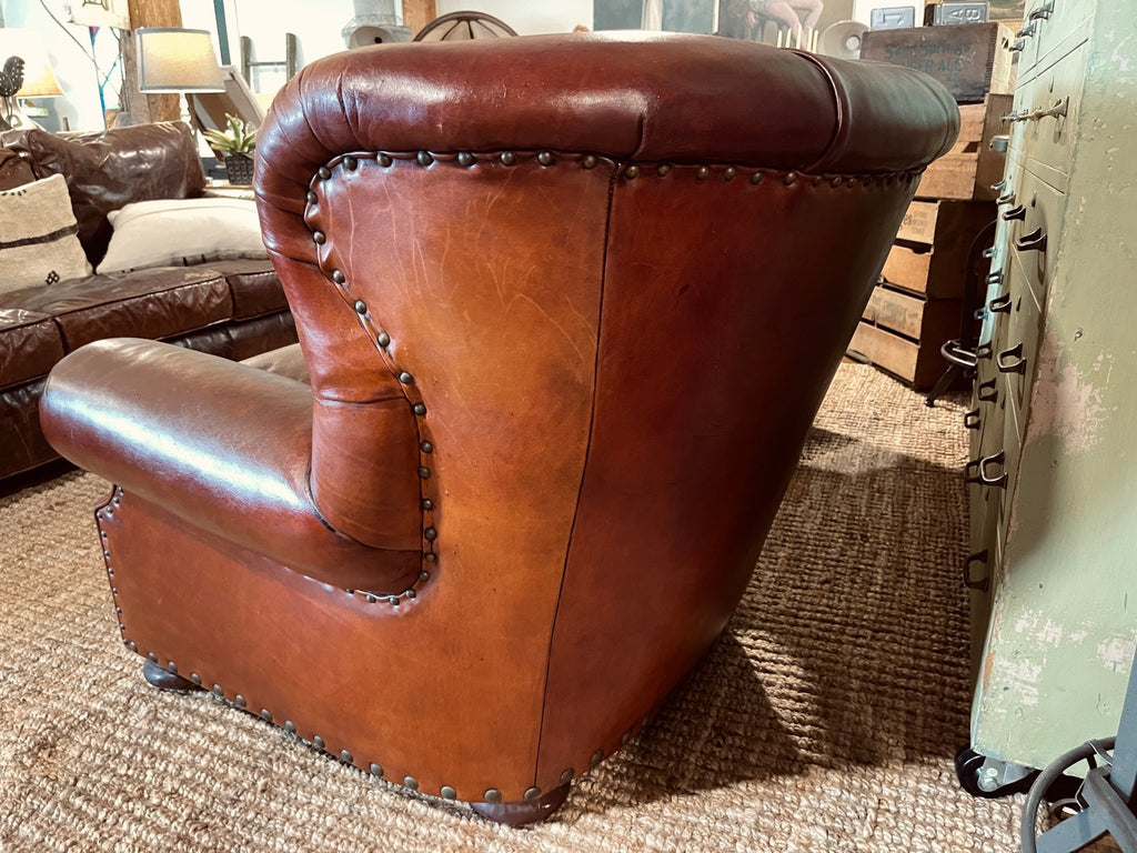Authentic Vintage Ralph Lauren Home Leather "Writer's Chairs" - Paired Set – Furniture by The Olde 1840