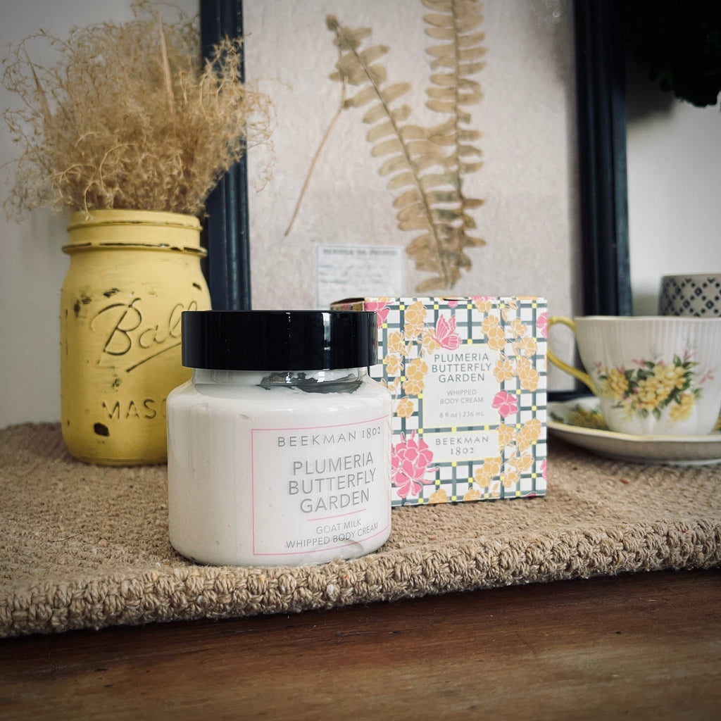 Beekman 1802 Pure Goat Milk Body Cream | Plumeria Butterfly Garden – Home & Garden by The Olde 1840