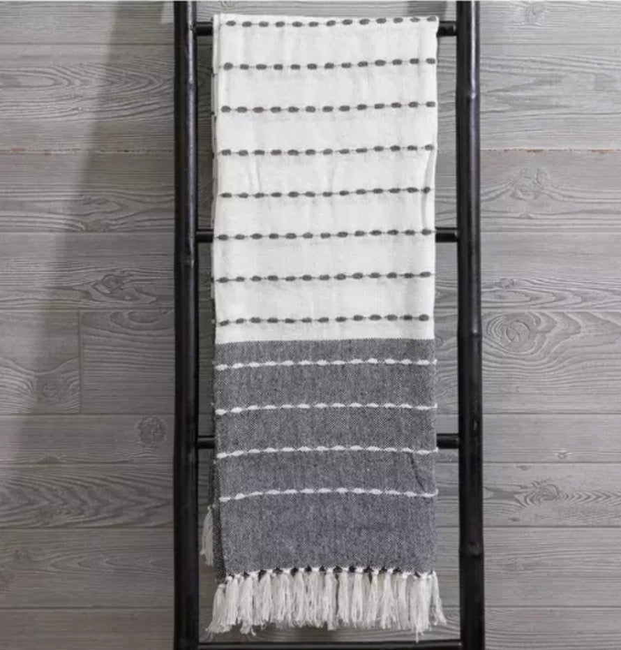 Black & White Woven Throw Blanket – Blankets by The Olde 1840