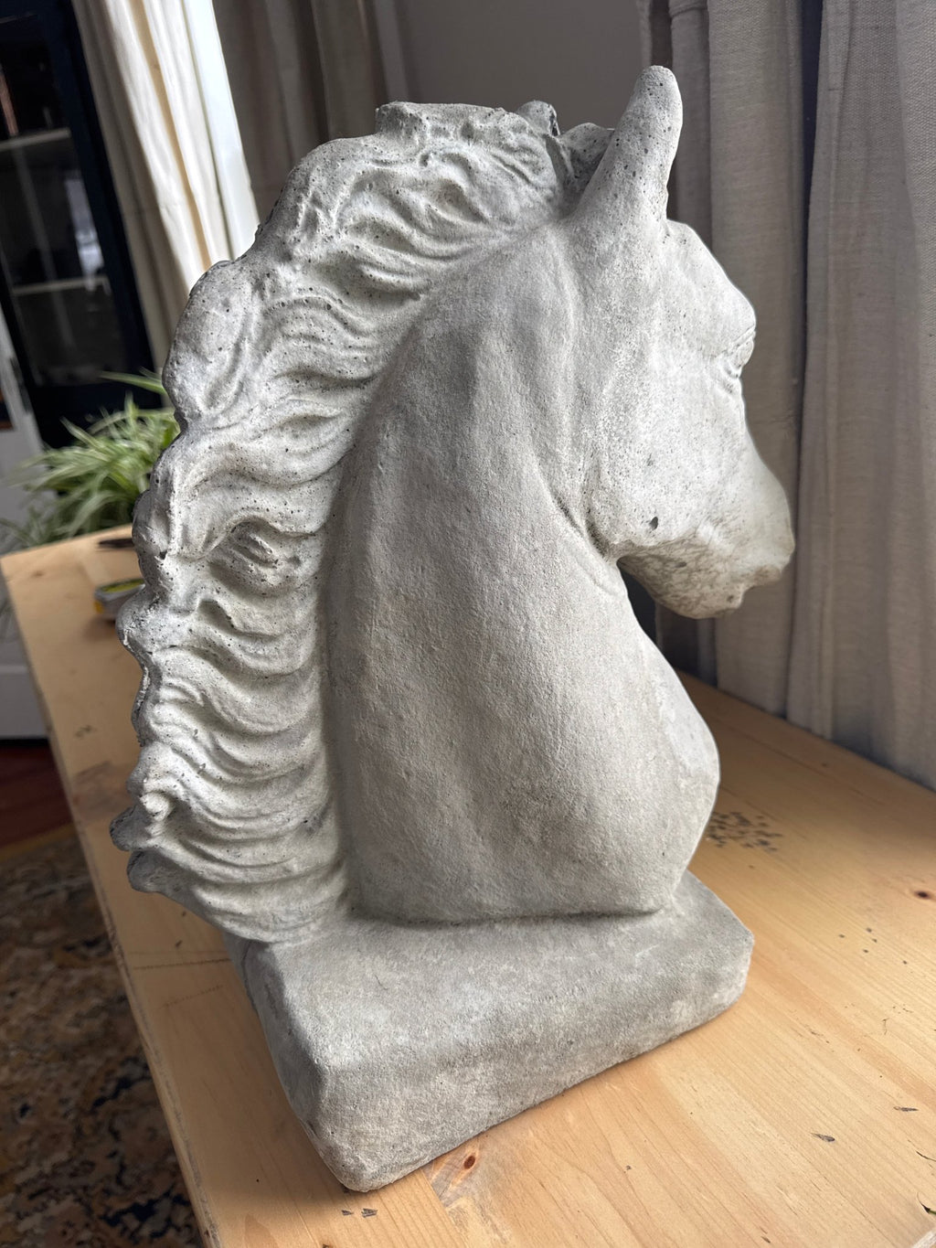 Concrete Horse Head Sculpture 17” – Decor by The Olde 1840