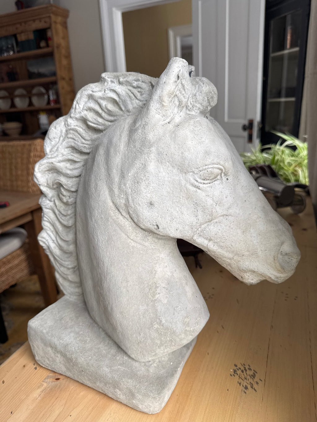 Concrete Horse Head Sculpture 17” – Decor by The Olde 1840