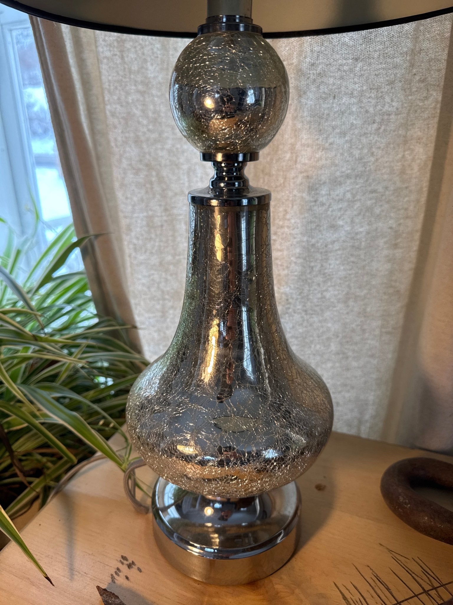 Crackled Glass Lamp & Shade – Lamps by The Olde 1840