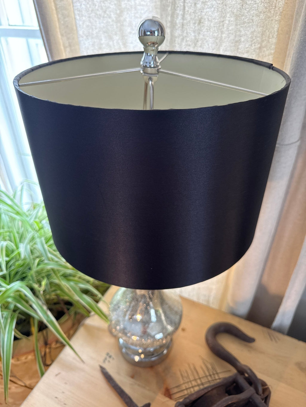 Crackled Glass Lamp & Shade – Lamps by The Olde 1840