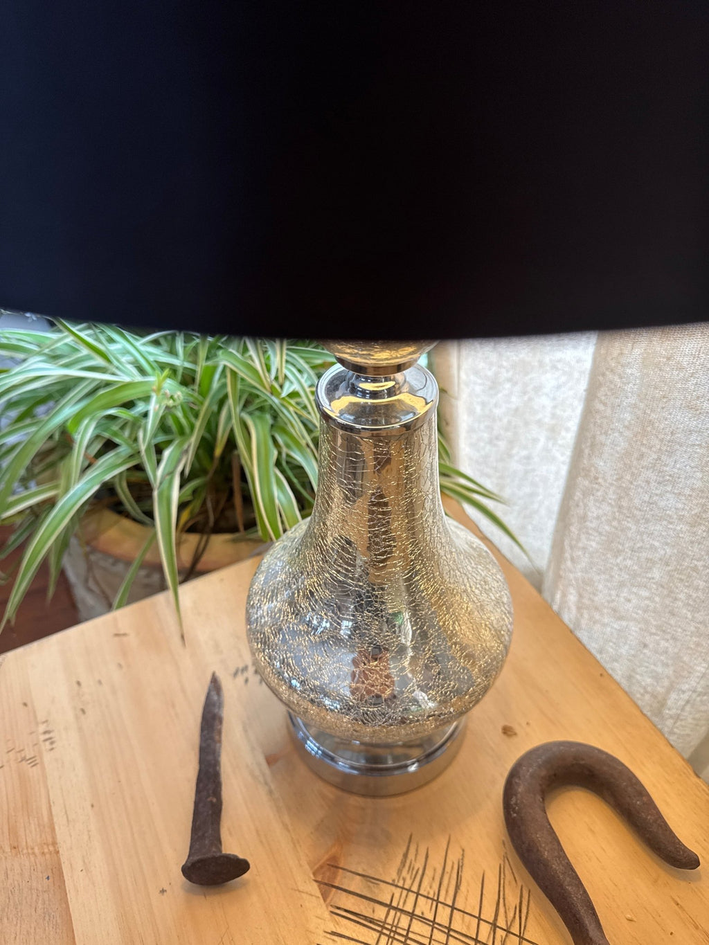 Crackled Glass Lamp & Shade – Lamps by The Olde 1840