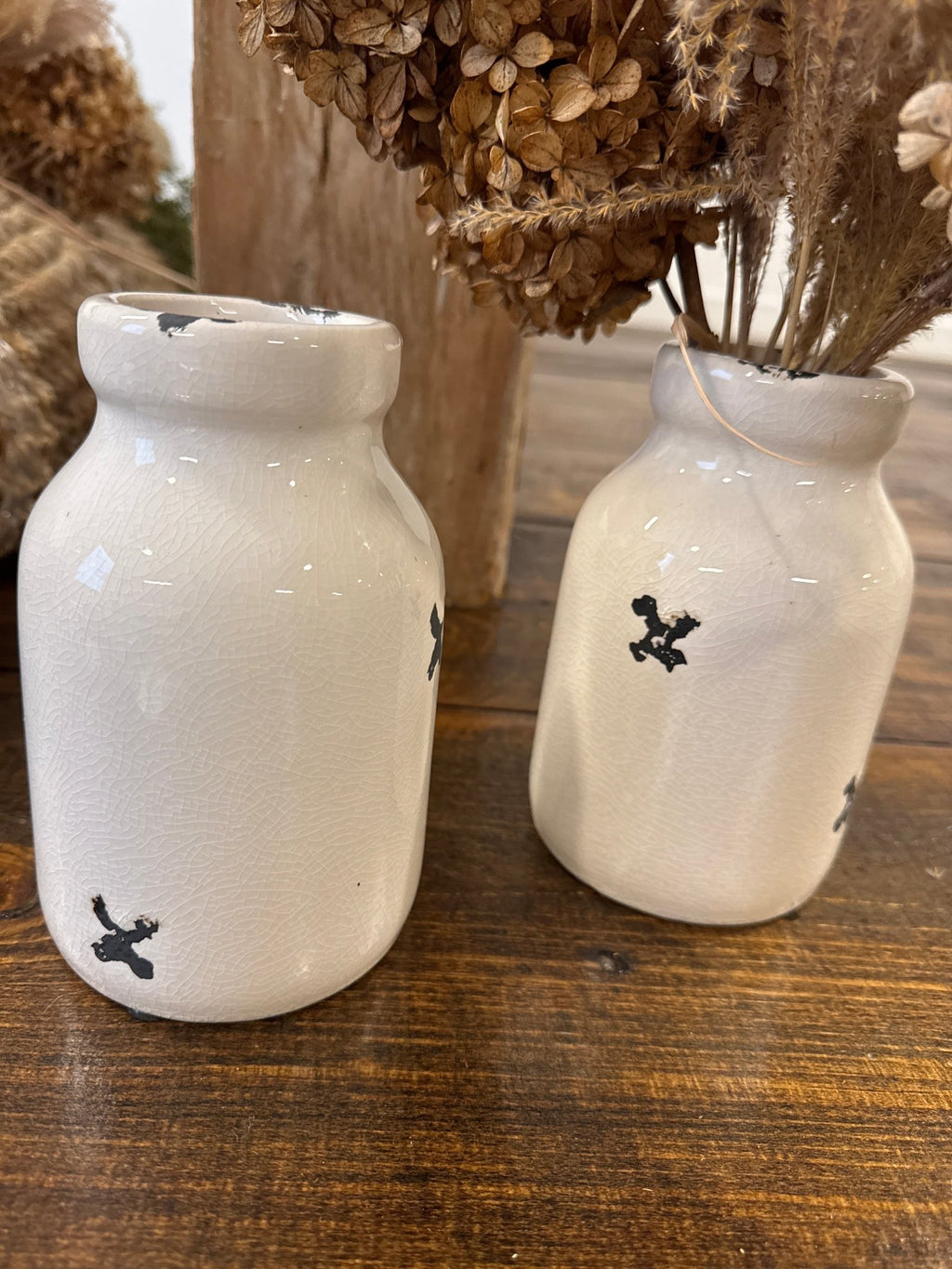 Crackled Milk Bottle Vase – by The Olde 1840