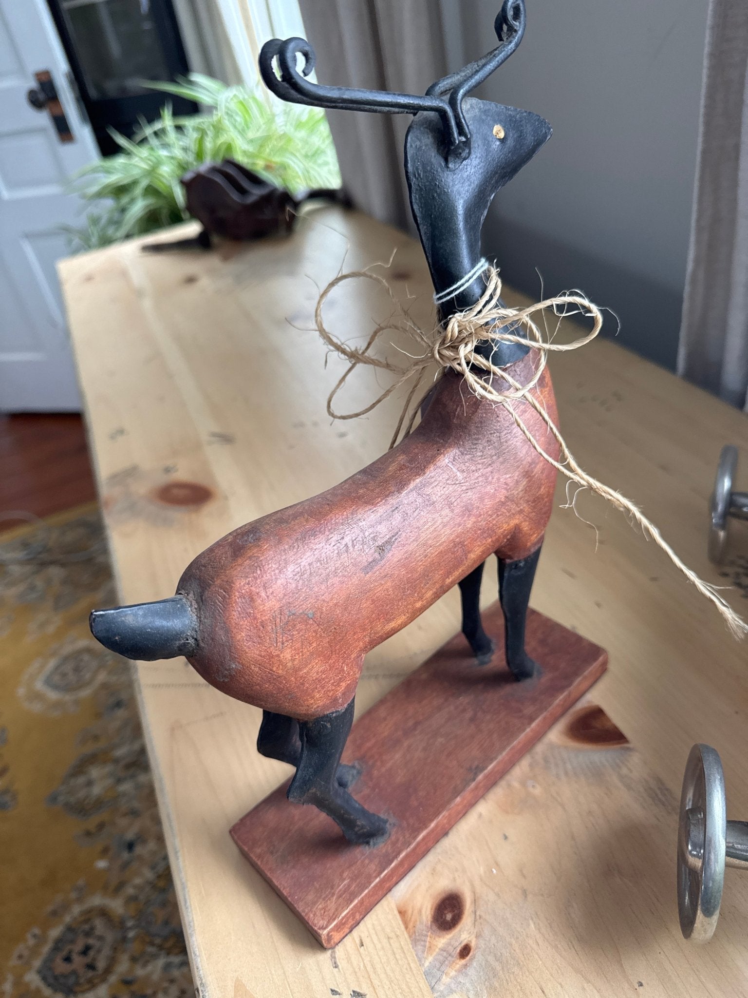 Deer or Elk Folk Art Wood Sculpture 12” – Decor by The Olde 1840