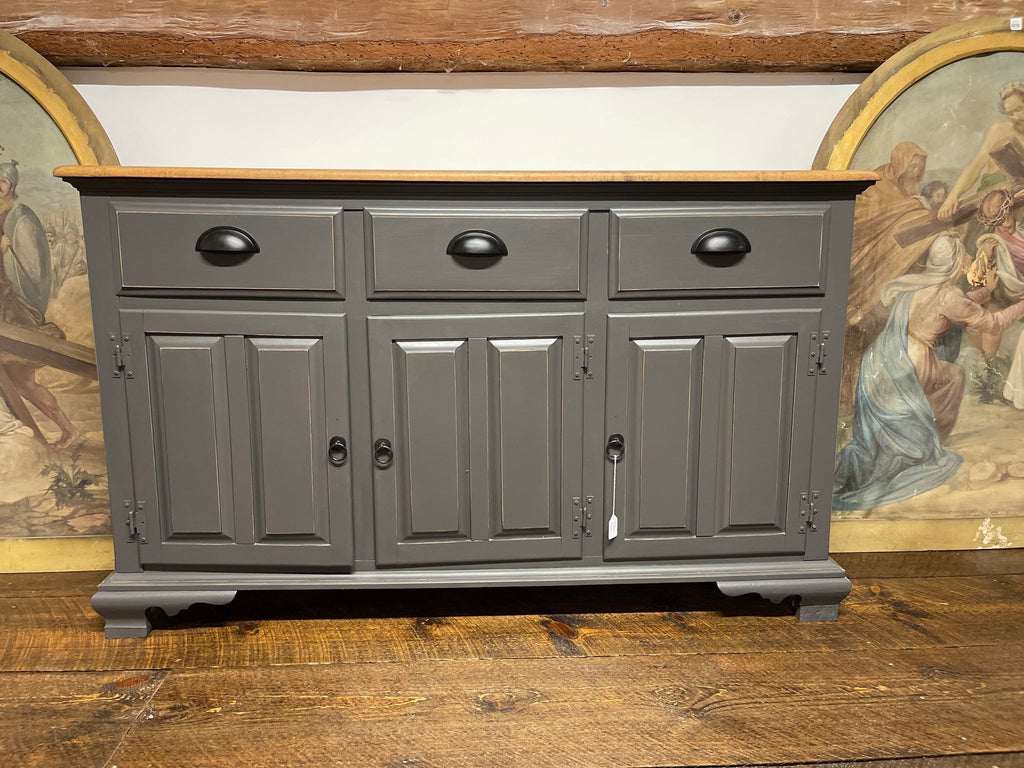 Distressed Farmhouse Buffet | Gray Charcoal Sideboard Credenza | Scorched Ash – Furniture by The Olde 1840