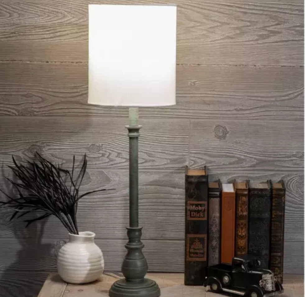 Distressed Gray Buffet Lamp – Lamps by The Olde 1840