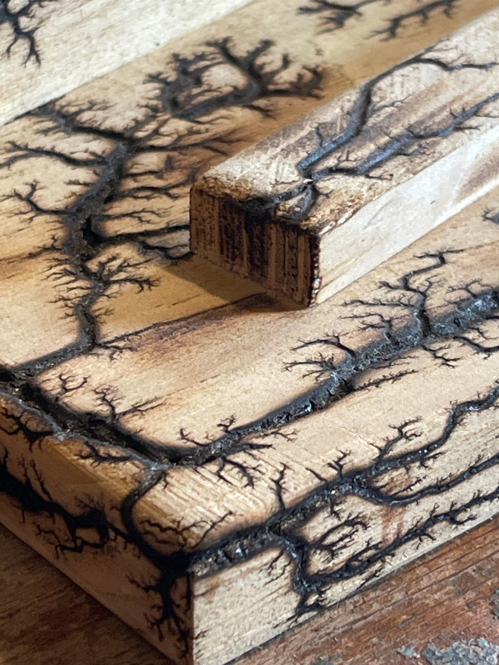 Handcrafted Fractal-Burned Wood Tablet Stand – Tusomi Wood Desk Organizer – Home & Garden by The Olde 1840