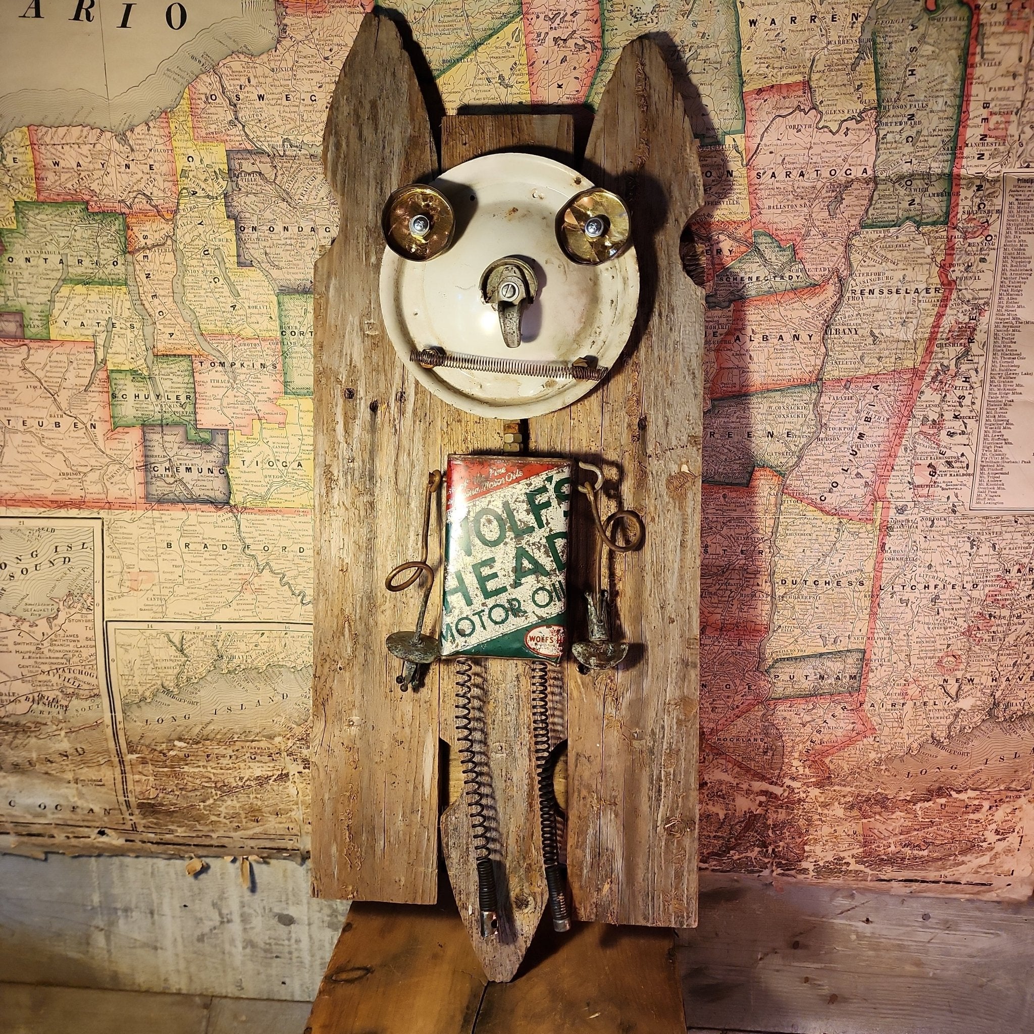 Handcrafted Robot Folk Art - Medium – Artwork by The Olde 1840